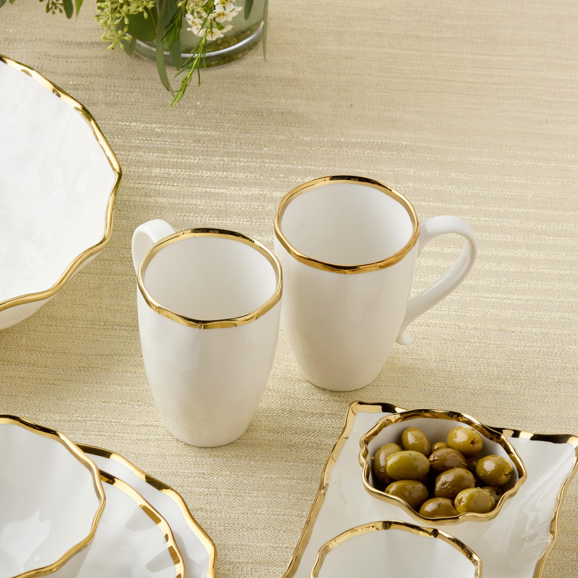Amazon.com: Regency Gold 18-Ounce Porcelain Mugs – Set of 4